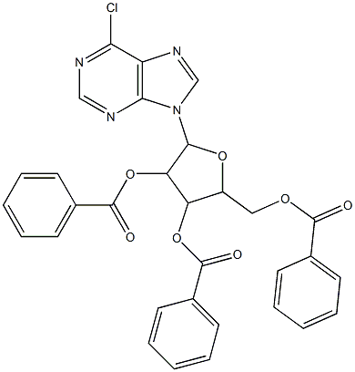 [3,4-dibenzoyloxy-5-(6-chloropurin-9-yl)oxolan-2-yl]methyl benzoate 结构式