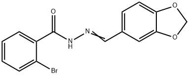 N'-[(E)-1,3-benzodioxol-5-ylmethylidene]-2-bromobenzohydrazide 结构式