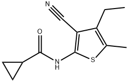 N-(3-cyano-4-ethyl-5-methylthiophen-2-yl)cyclopropanecarboxamide 结构式
