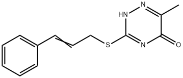 3-(cinnamylthio)-6-methyl-1,2,4-triazin-5(4H)-one 结构式