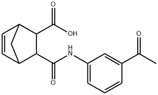 3-[(3-acetylphenyl)carbamoyl]bicyclo[2.2.1]hept-5-ene-2-carboxylic acid 结构式