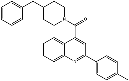 (4-benzylpiperidin-1-yl)-[2-(4-methylphenyl)quinolin-4-yl]methanone 结构式