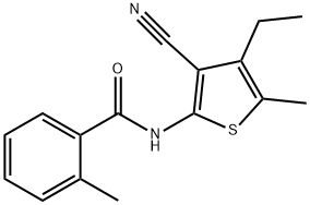 N-(3-cyano-4-ethyl-5-methylthiophen-2-yl)-2-methylbenzamide 结构式