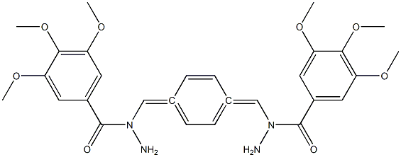 N',N''-[1,4-phenylenedi(methylylidene)]bis(3,4,5-trimethoxybenzohydrazide) 结构式