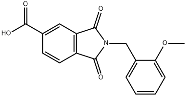 2-(2-Methoxy-benzyl)-1,3-dioxo-2,3-dihydro-1H-isoindole-5-carboxylic acid 结构式