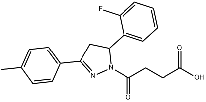 4-(5-(2-fluorophenyl)-3-(p-tolyl)-4,5-dihydro-1H-pyrazol-1-yl)-4-oxobutanoic acid 结构式