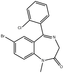 7-bromo-5-(2-chlorophenyl)-1-methyl-1,3-dihydro-2H-benzo[e][1,4]diazepin-2-one 结构式