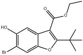 ethyl 6-bromo-2-(tert-butyl)-5-hydroxybenzofuran-3-carboxylate 结构式