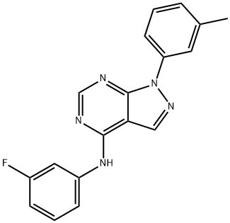 N-(3-fluorophenyl)-1-(m-tolyl)-1H-pyrazolo[3,4-d]pyrimidin-4-amine 结构式