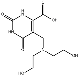 5-{[Bis-(2-hydroxy-ethyl)-amino]-methyl}-2,6-dioxo-1,2,3,6-tetrahydro-pyrimidine-4-carboxylic acid 结构式