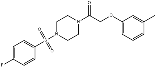 1-{4-[(4-fluorophenyl)sulfonyl]piperazin-1-yl}-2-(3-methylphenoxy)ethanone 结构式