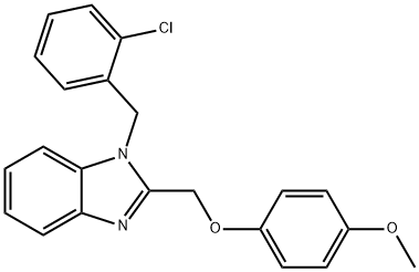 1-(2-chlorobenzyl)-2-((4-methoxyphenoxy)methyl)-1H-benzo[d]imidazole 结构式