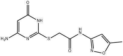 2-[(4-amino-6-oxo-1,6-dihydropyrimidin-2-yl)sulfanyl]-N-(5-methyl-1,2-oxazol-3-yl)acetamide 结构式