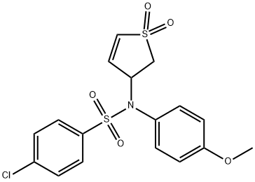 4-chloro-N-(1,1-dioxido-2,3-dihydrothiophen-3-yl)-N-(4-methoxyphenyl)benzenesulfonamide 结构式