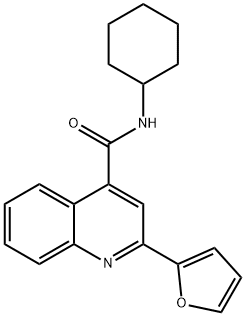 N-cyclohexyl-2-(furan-2-yl)quinoline-4-carboxamide 结构式