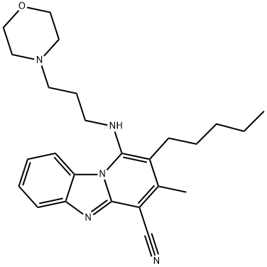 3-methyl-1-((3-morpholinopropyl)amino)-2-pentylbenzo[4,5]imidazo[1,2-a]pyridine-4-carbonitrile 结构式