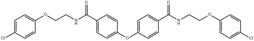 N-[2-(4-chlorophenoxy)ethyl]-4-[4-[2-(4-chlorophenoxy)ethylcarbamoyl]phenoxy]benzamide 结构式