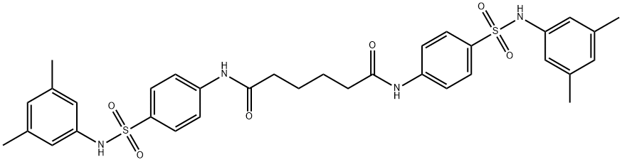 N,N'-bis(4-{[(3,5-dimethylphenyl)amino]sulfonyl}phenyl)hexanediamide 结构式