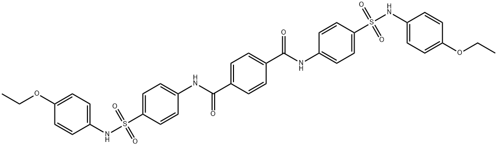 N,N'-bis(4-{[(4-ethoxyphenyl)amino]sulfonyl}phenyl)terephthalamide 结构式