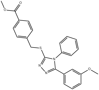 methyl 4-(((5-(3-methoxyphenyl)-4-phenyl-4H-1,2,4-triazol-3-yl)thio)methyl)benzoate 结构式