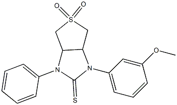 1-(3-methoxyphenyl)-3-phenyltetrahydro-1H-thieno[3,4-d]imidazole-2(3H)-thione 5,5-dioxide 结构式