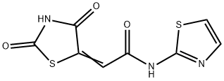 (Z)-2-(2,4-dioxothiazolidin-5-ylidene)-N-(thiazol-2-yl)acetamide 结构式