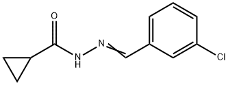 N-[(E)-(3-chlorophenyl)methylideneamino]cyclopropanecarboxamide 结构式