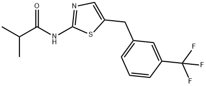 N-(5-(3-(trifluoromethyl)benzyl)thiazol-2-yl)isobutyramide 结构式