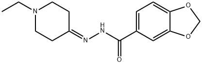 N-[(1-ethylpiperidin-4-ylidene)amino]-1,3-benzodioxole-5-carboxamide 结构式