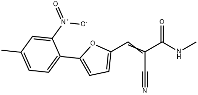 (E)-2-cyano-N-methyl-3-(5-(4-methyl-2-nitrophenyl)furan-2-yl)acrylamide 结构式