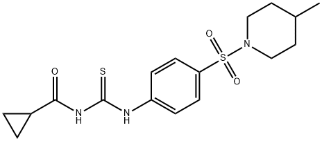 N-[({4-[(4-methyl-1-piperidinyl)sulfonyl]phenyl}amino)carbonothioyl]cyclopropanecarboxamide 结构式