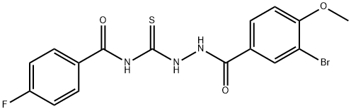 N-{[2-(3-bromo-4-methoxybenzoyl)hydrazino]carbonothioyl}-4-fluorobenzamide 结构式