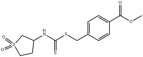 methyl 4-((((1,1-dioxidotetrahydrothiophen-3-yl)carbamothioyl)thio)methyl)benzoate 结构式