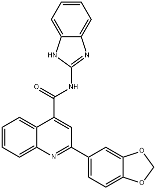 N-(1H-benzimidazol-2-yl)-2-(1,3-benzodioxol-5-yl)quinoline-4-carboxamide 结构式