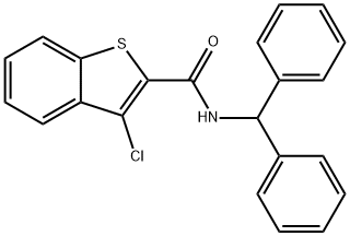 N-benzhydryl-3-chloro-1-benzothiophene-2-carboxamide 结构式