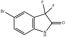 5-溴-3,3-二氟吲哚啉-2-酮 结构式