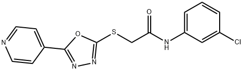N-(3-chlorophenyl)-2-{[5-(pyridin-4-yl)-1,3,4-oxadiazol-2-yl]sulfanyl}acetamide 结构式