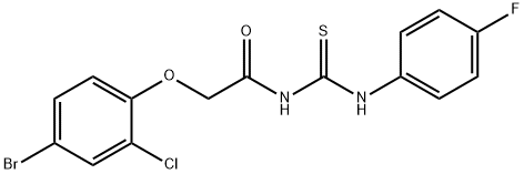 2-(4-bromo-2-chlorophenoxy)-N-{[(4-fluorophenyl)amino]carbonothioyl}acetamide 结构式