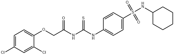 N-[({4-[(cyclohexylamino)sulfonyl]phenyl}amino)carbonothioyl]-2-(2,4-dichlorophenoxy)acetamide 结构式