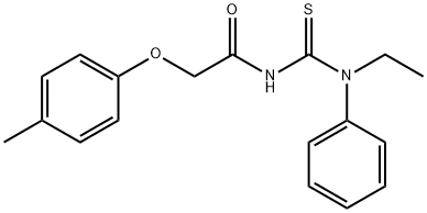 N-{[ethyl(phenyl)amino]carbonothioyl}-2-(4-methylphenoxy)acetamide 结构式