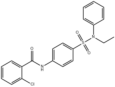 2-chloro-N-(4-{[ethyl(phenyl)amino]sulfonyl}phenyl)benzamide 结构式