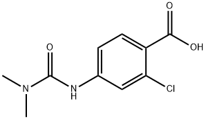 2-氯-4-[(二甲基氨基羰基)氨基]苯甲酸 结构式