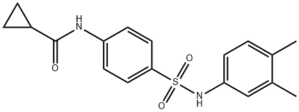 N-(4-{[(3,4-dimethylphenyl)amino]sulfonyl}phenyl)cyclopropanecarboxamide 结构式