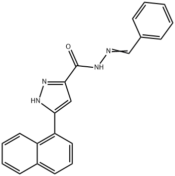 (E)-N-benzylidene-3-(naphthalen-1-yl)-1H-pyrazole-5-carbohydrazide 结构式