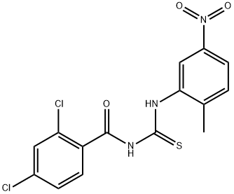 2,4-dichloro-N-{[(2-methyl-5-nitrophenyl)amino]carbonothioyl}benzamide 结构式