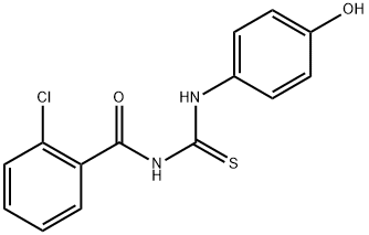 2-chloro-N-{[(4-hydroxyphenyl)amino]carbonothioyl}benzamide 结构式