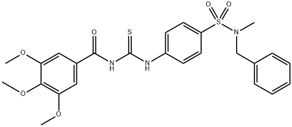 N-{[(4-{[benzyl(methyl)amino]sulfonyl}phenyl)amino]carbonothioyl}-3,4,5-trimethoxybenzamide 结构式