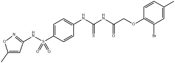 2-(2-bromo-4-methylphenoxy)-N-{[(4-{[(5-methyl-3-isoxazolyl)amino]sulfonyl}phenyl)amino]carbonothioyl}acetamide 结构式