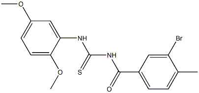 3-bromo-N-{[(2,5-dimethoxyphenyl)amino]carbonothioyl}-4-methylbenzamide 结构式