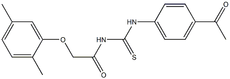 N-{[(4-acetylphenyl)amino]carbonothioyl}-2-(2,5-dimethylphenoxy)acetamide 结构式